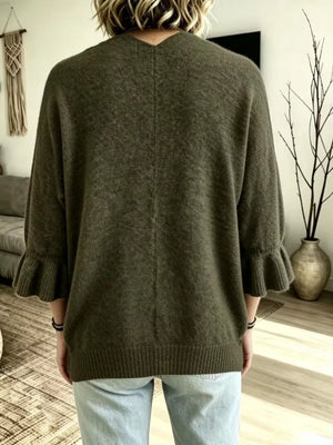 Multicolor relaxed cardigan with v-neck
