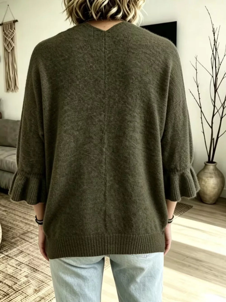 Multicolor relaxed cardigan with v-neck