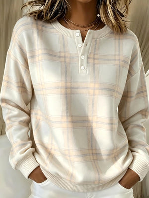 teal relaxed sweatshirt with henley