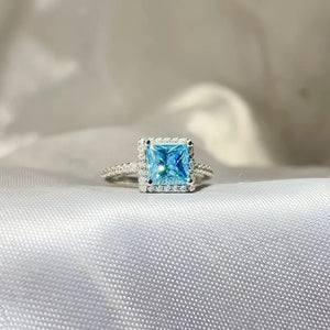 0.3 Carat Sterling Silver Halo Moissanite Ring