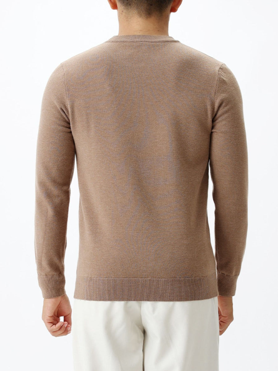 Men's Plus Size Classic Crew Neck Sweater in Dark Blue