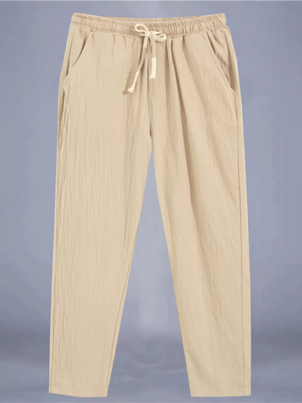 Light Gray Men's Plus Size Drawstring Loose Fit Pants