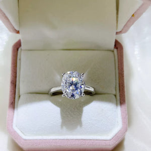 1 Carat Oval Moissanite Solitaire Sterling Silver Ring