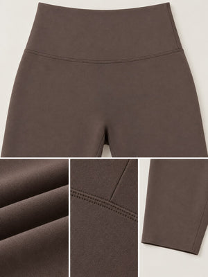 High-Waisted Seamless Compression Active Shorts in Milk Tea