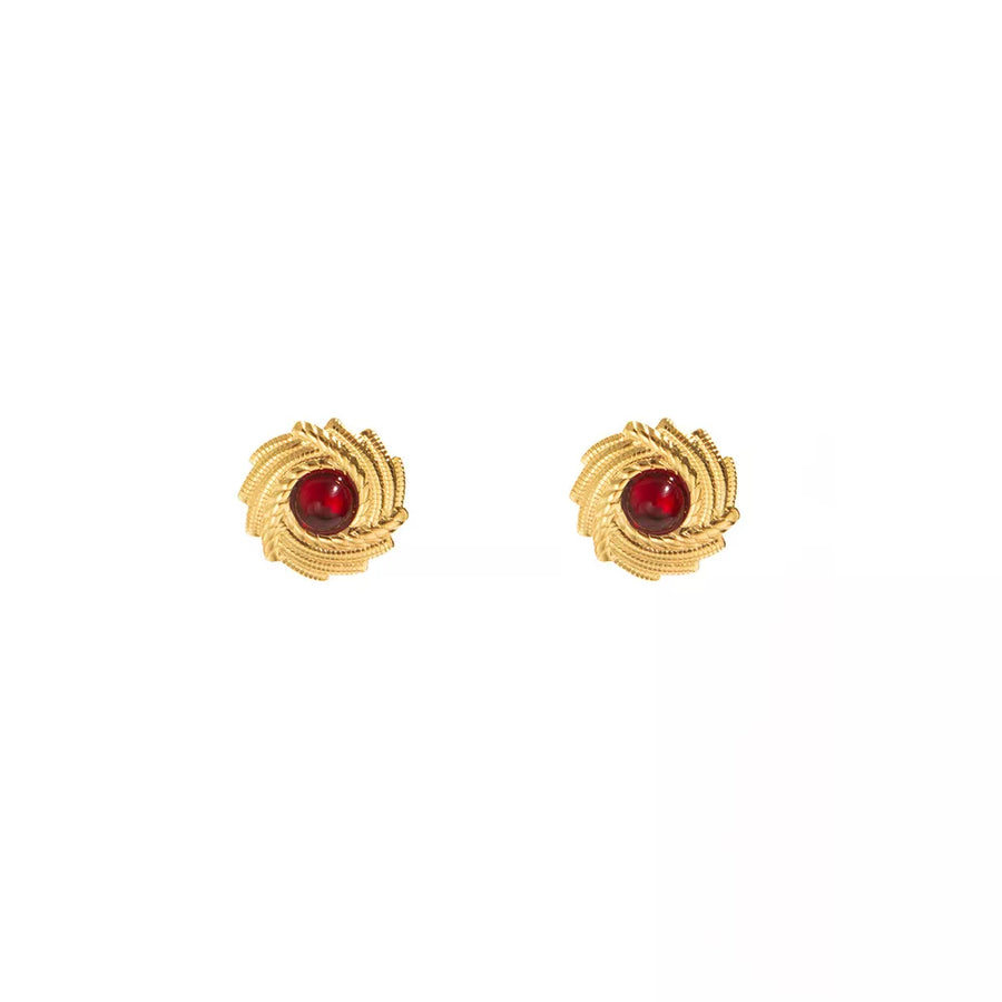 earrings in Gold with geometric and 18K gold-plated