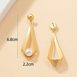 gold earrings with long and post-back