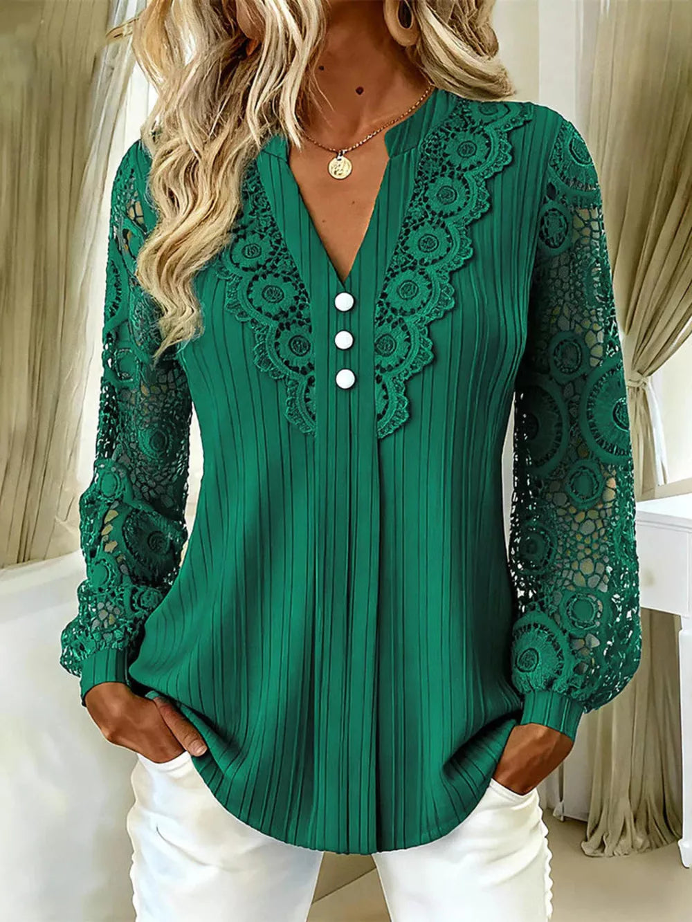 burgundy regular blouse with notched