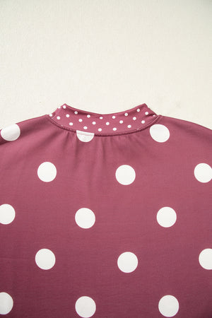 sweatshirt in Cerise with polka dot and oversized