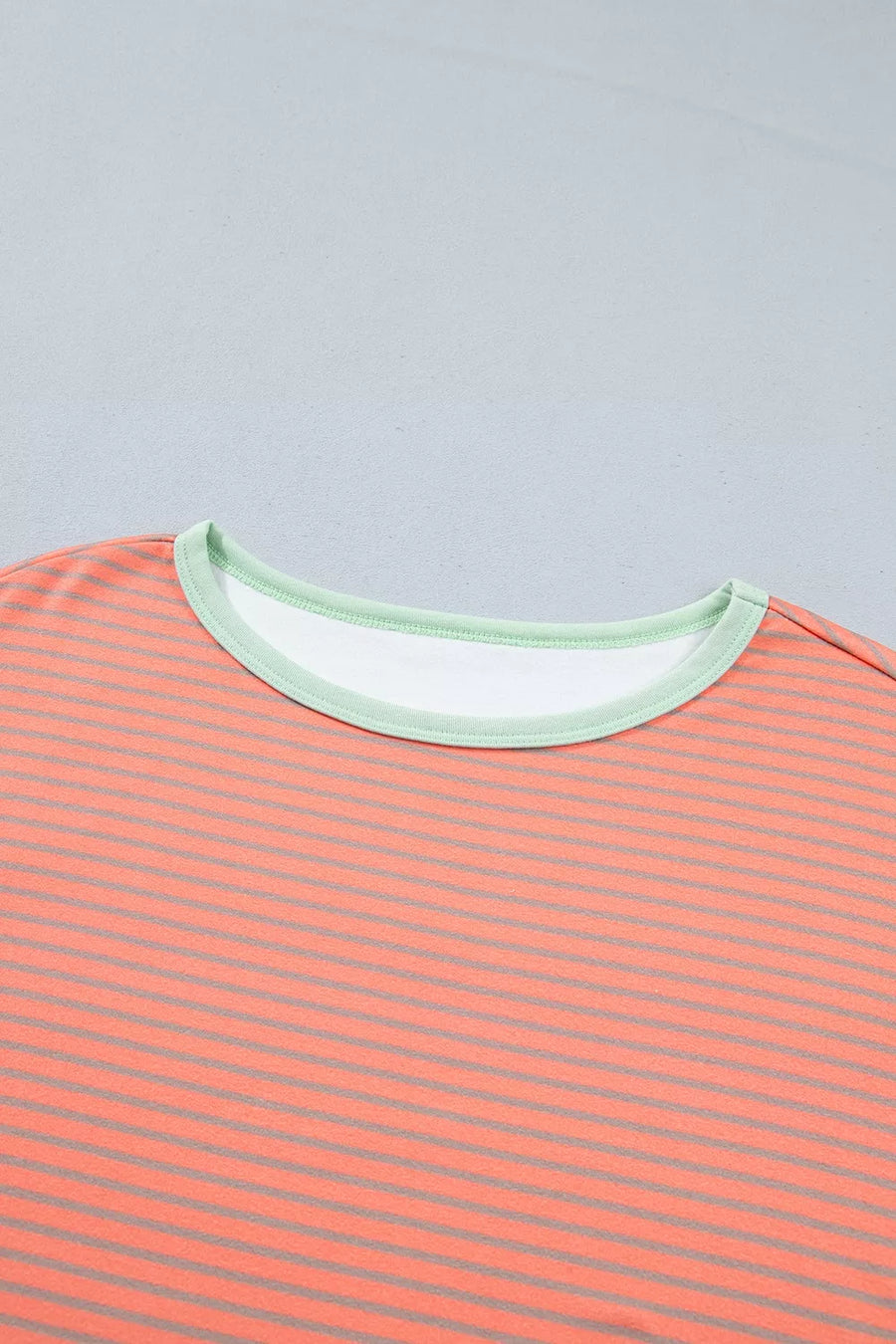 Stripe Colorblock Raw Seam Long Sleeve Tunic option 7
