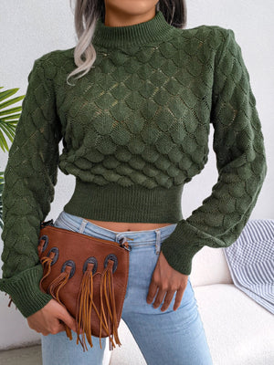 mock neck sweater in Camel
