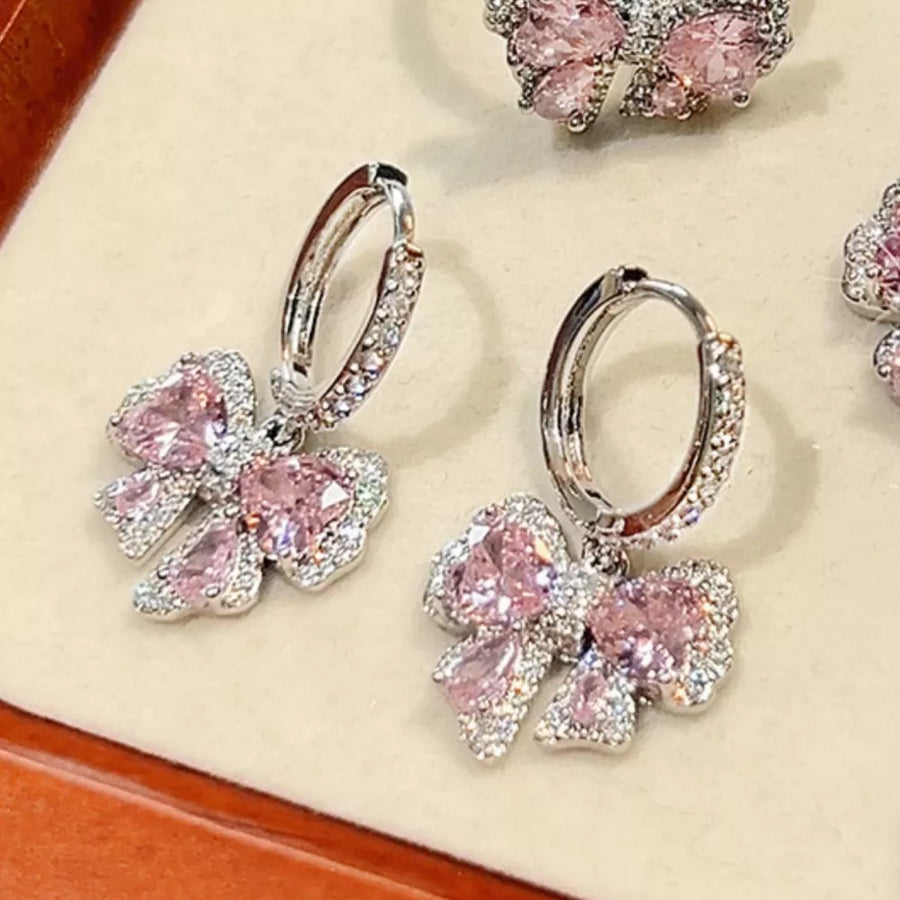 Copper,Zircon,Silver-plated Care instructions: Avoid wearing during exercise, as earrings in light pink with drop silhouette