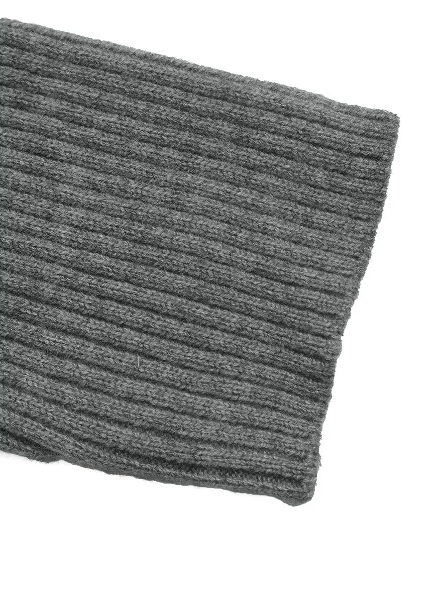 cardigan in Dark Gray with buttoned and hip-length