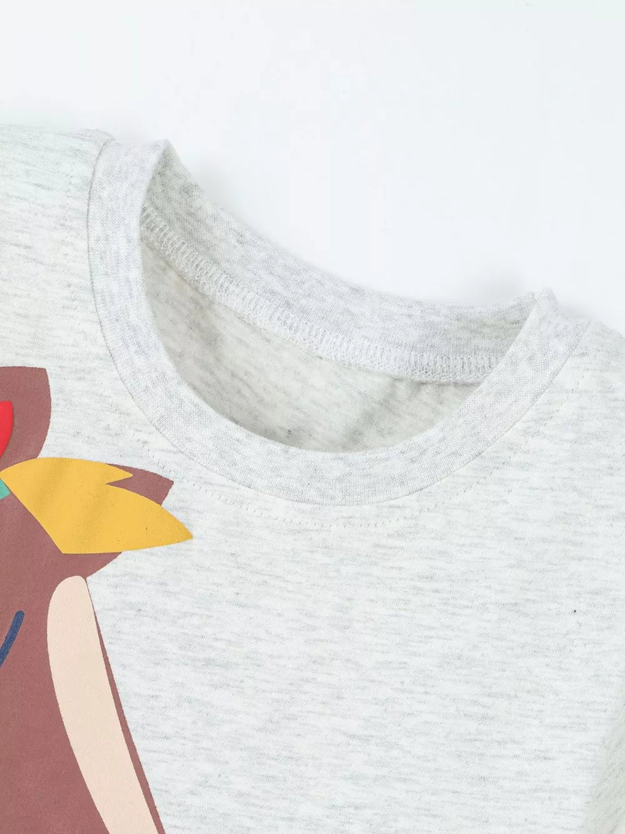 Children's Horse Graphic Tee And Shorts Set option 3