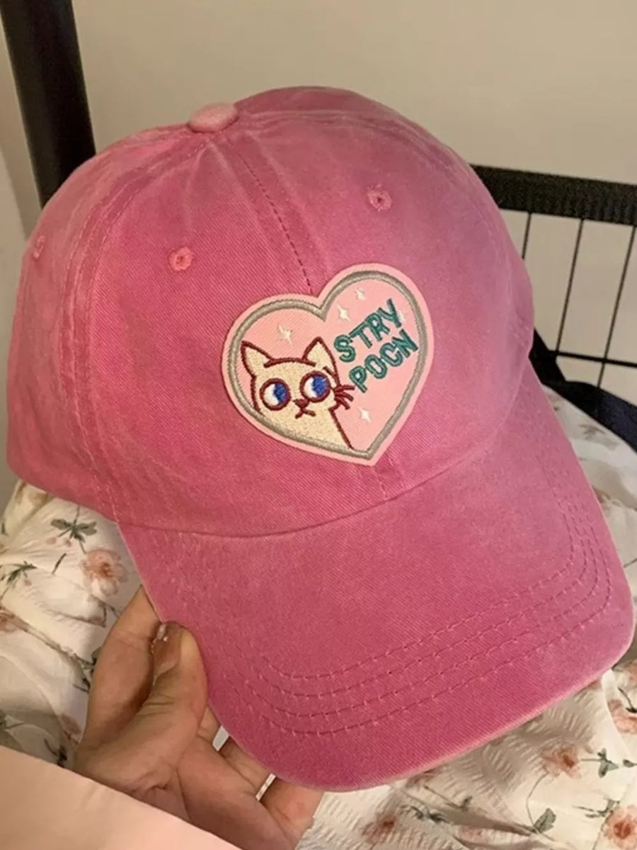 Heart Cat Baseball Cap Blush Pink option 6