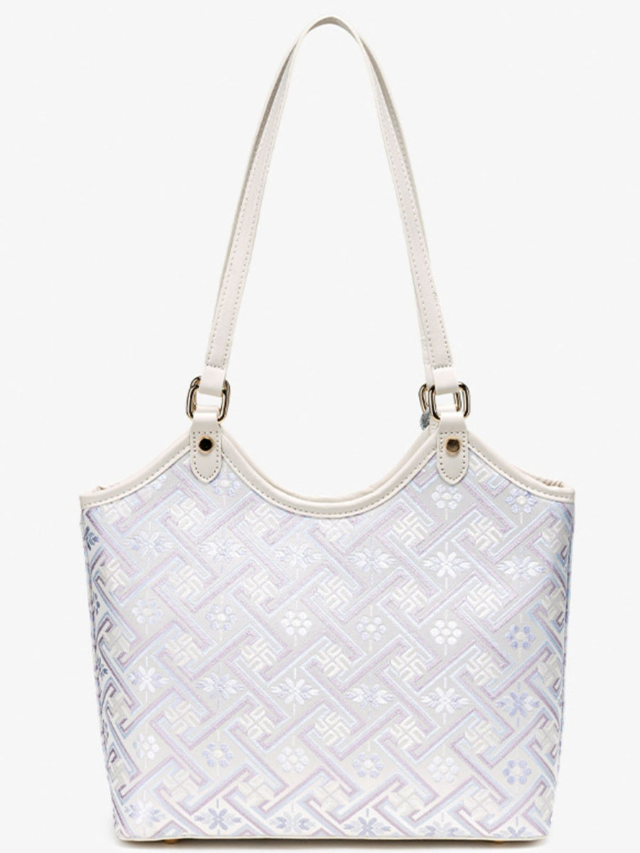 shoulder bag featuring geometric in lavender with polyester Imported Size &amp texture