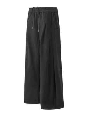 grey sweatpants with full-length and drawstring