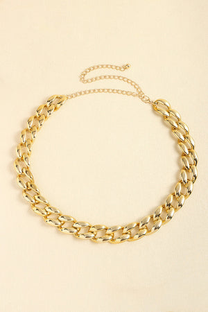 Chunky gold-tone curb chain necklace with adjustable extender