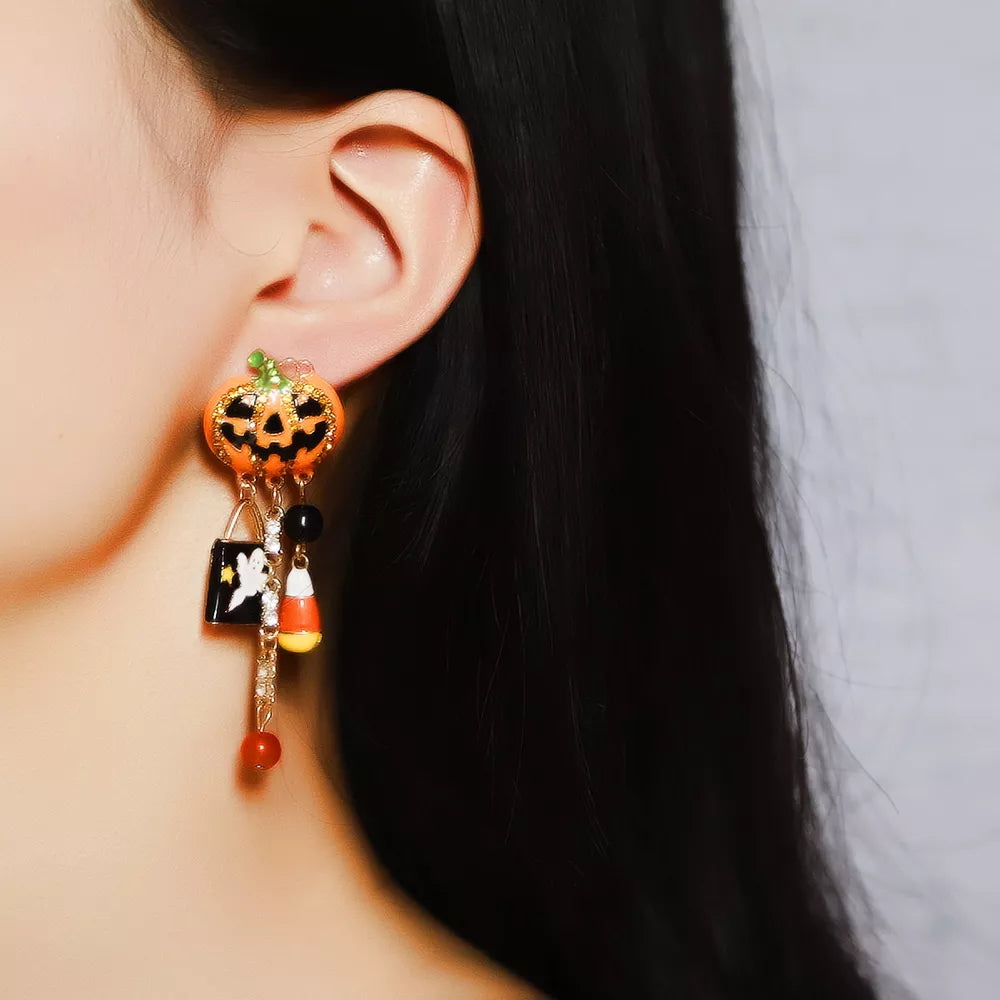 earrings in orange featuring dangle and dangle fit