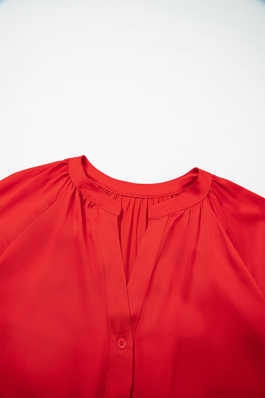 classic blouse in Scarlet with v-neck