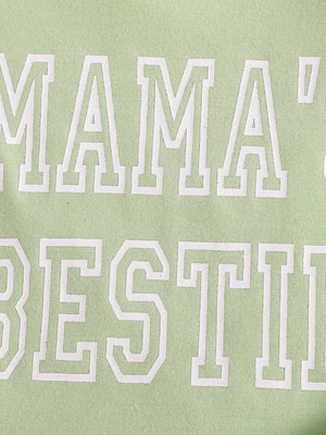 Pink with Children's Letter Round Neck Tee And Shorts Set