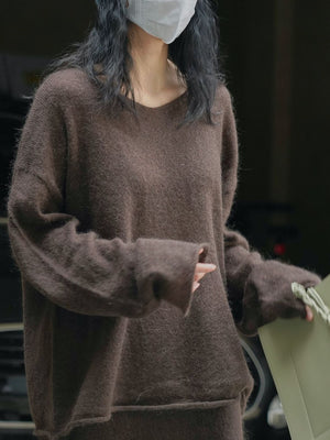 Oversized Knit Sweater in Pink