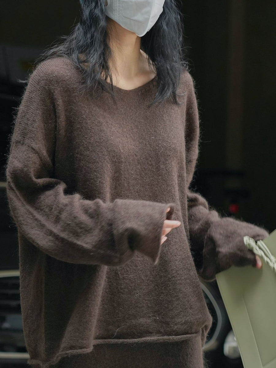 Oversized Knit Sweater in Pink