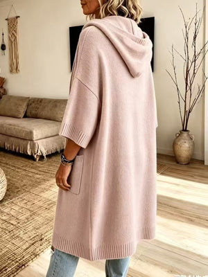 bohemian cardigan in Purple with hooded
