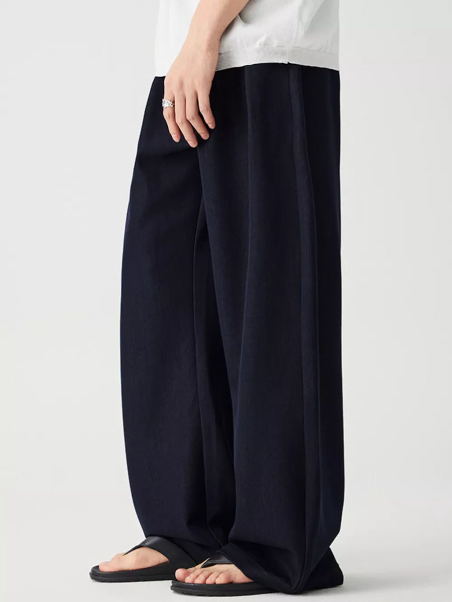 Men S Wide Leg Casual Pants in White