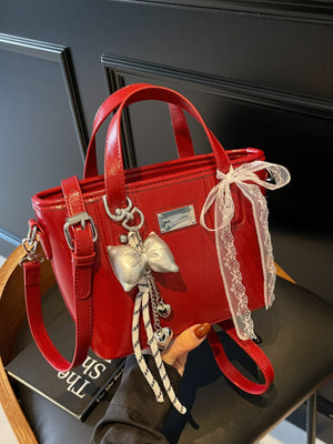 crossbody bag in Blue with top handles and small