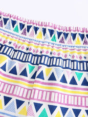 Toddler underwear with colorful geometric triangle and stripe print, cotton.