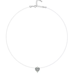 1 Carat Heart-shaped Moissanite Pendant 925 Sterling Silver in silver with heart-shaped pendant