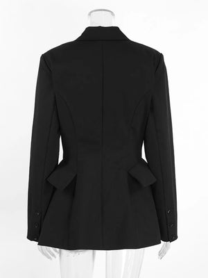 Double-breasted Blazer With Flap Pockets in black