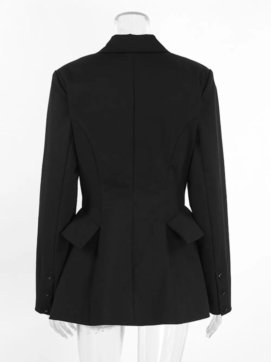 Double-breasted Blazer With Flap Pockets in black