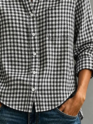 light blue relaxed button-down shirt with collared