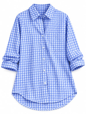 button-down shirt featuring gingham in Pink with Polyester &amp texture