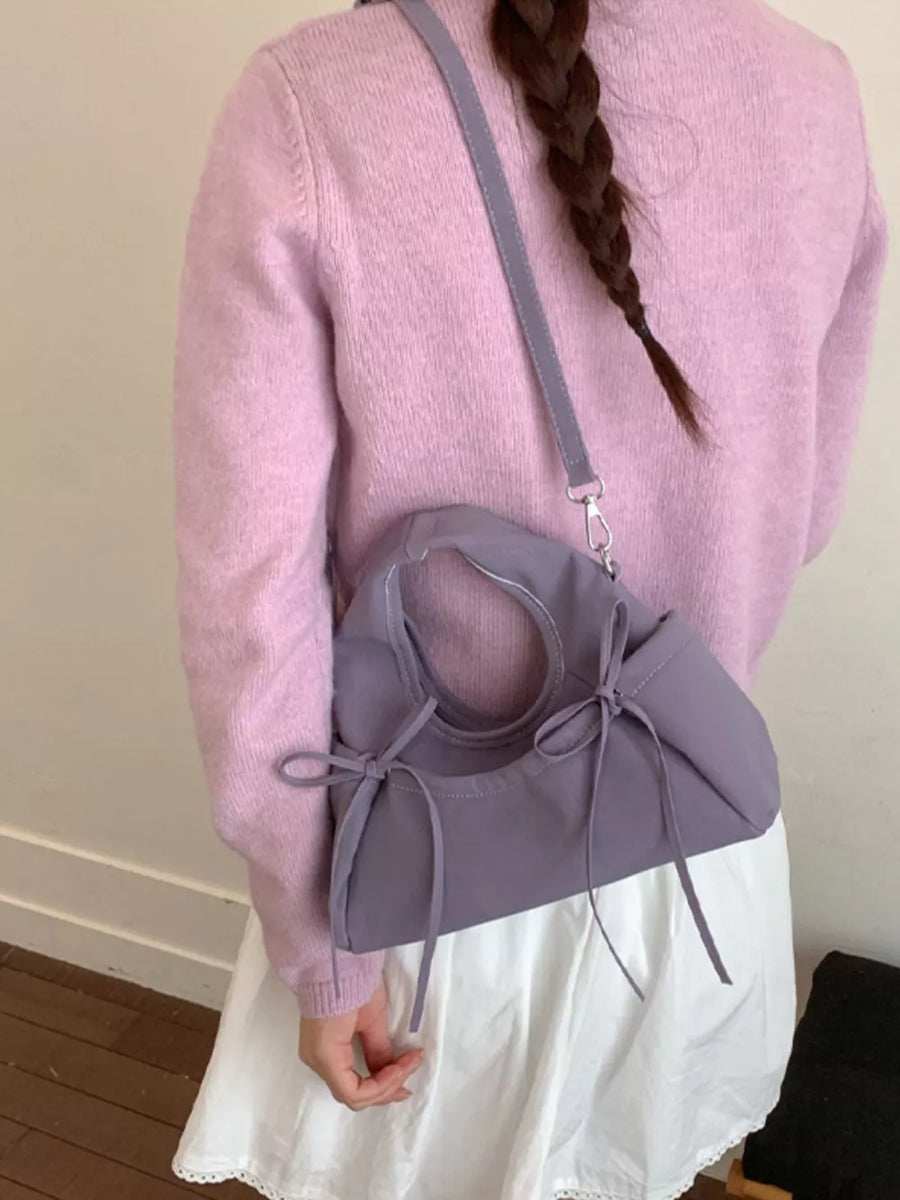 Pink Purple straight crossbody bag with not applicable