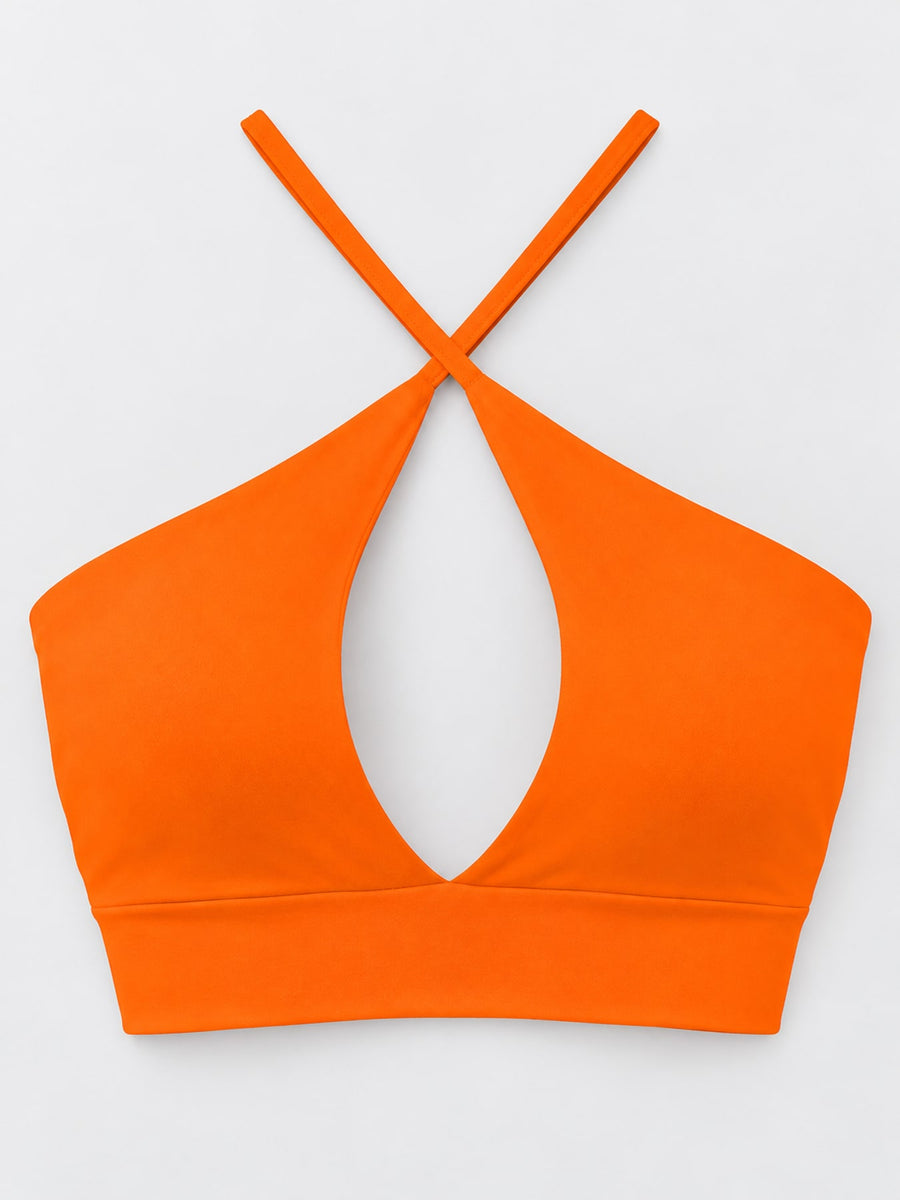 Lavender halter top with backless and sleeveless