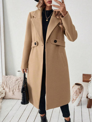 100% polyester Care instructions: Machine wash cold overcoat in Black with straight silhouette