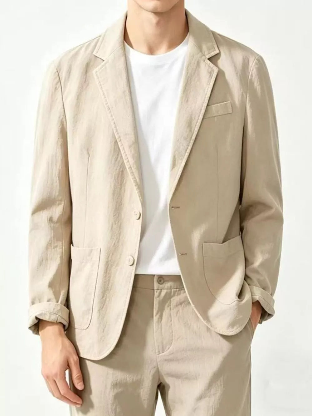 Black Men's Plus Size Button Up Long Sleeve Blazer