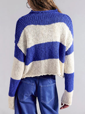 100% Acrylic Care instructions: Machine wash cold pullover sweater in Brown with boxy silhouette