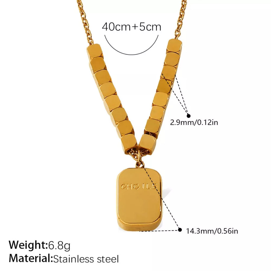 necklace in gold with 18K gold-plated and short to medium length
