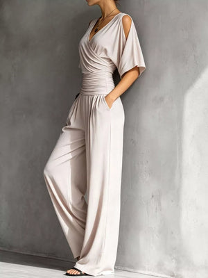 100% polyester Care instructions: Machine wash cold jumpsuit in Apricot with relaxed silhouette