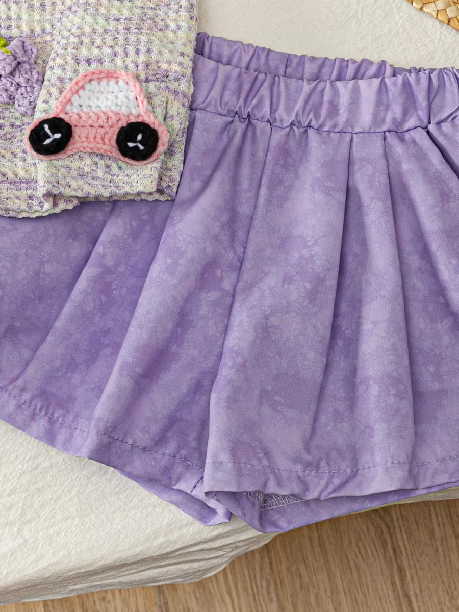 Children's Flower Sleeveless Top And Shorts Set option 6