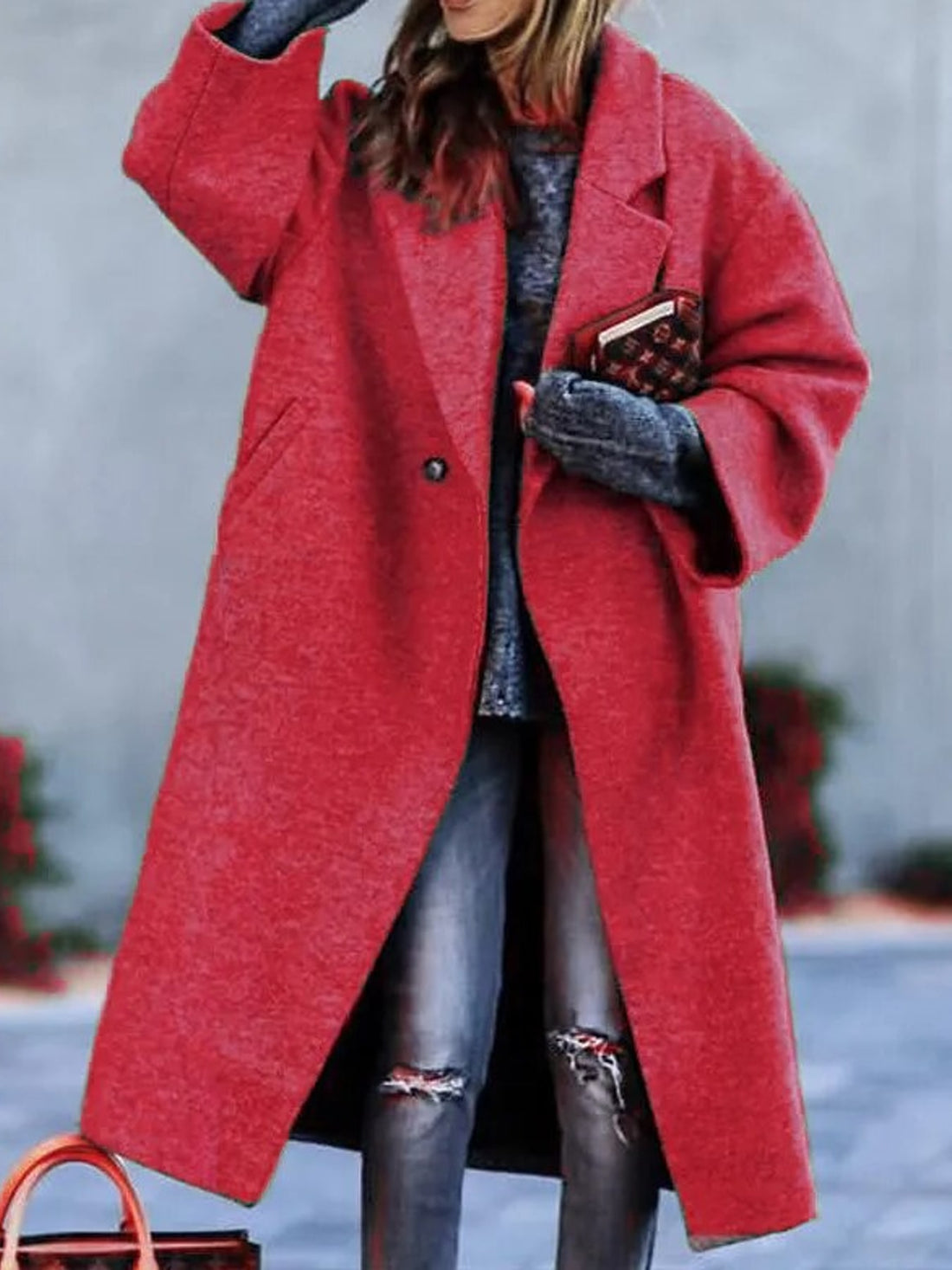 overcoat in Light Blue with thermal and midi