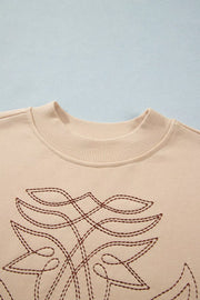 western sweatshirt in Tan with crew neck