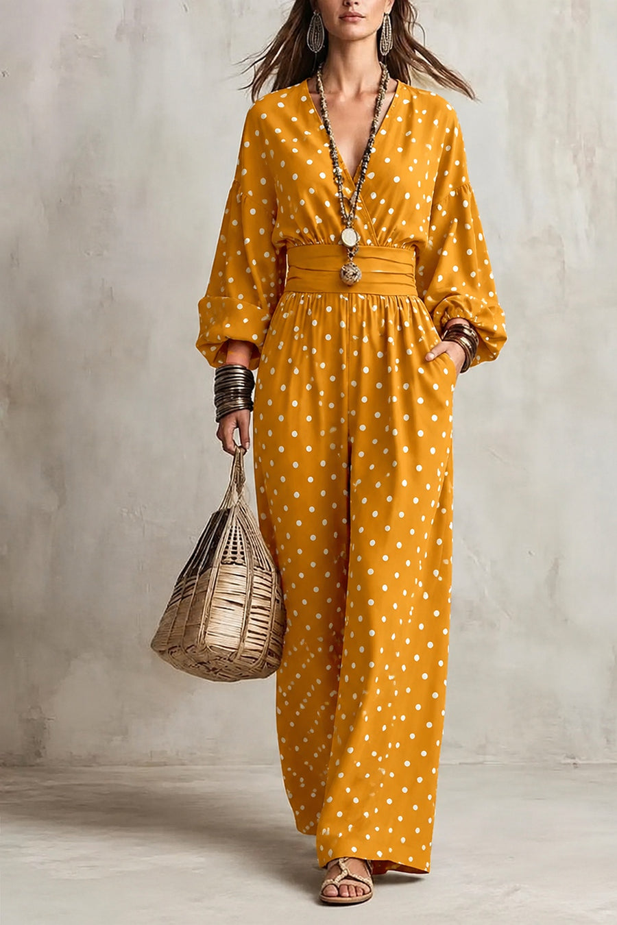 Black jumpsuit with full-length and pullover