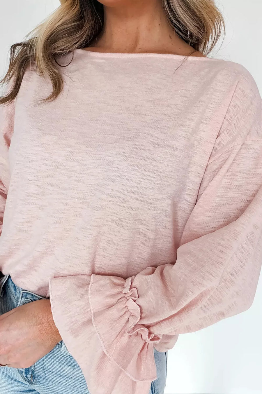 Long Sleeve Ruffle Cuff Casual Elegant Top option 6