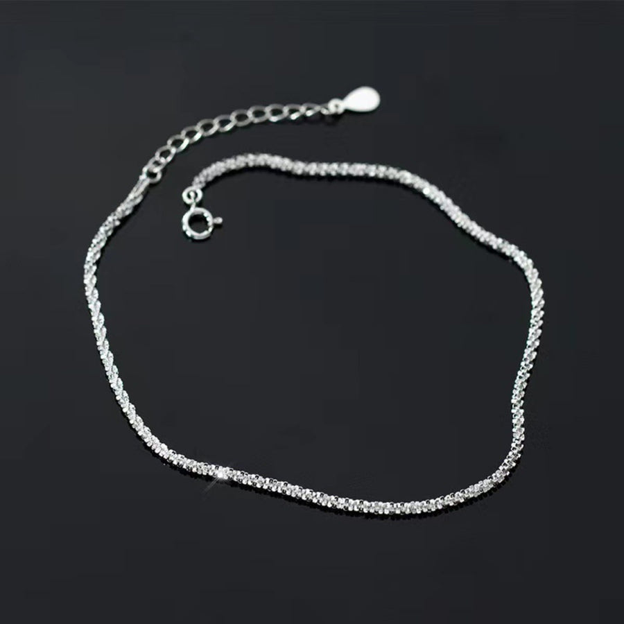 silver bracelet with wrist-length and lobster clasp