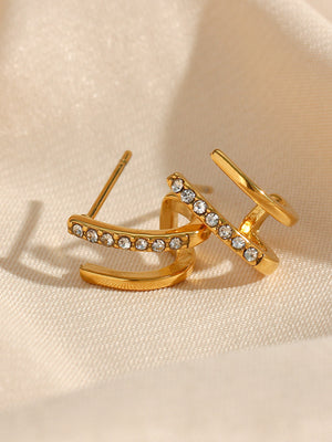 gold with earrings with 18K gold-plated 7