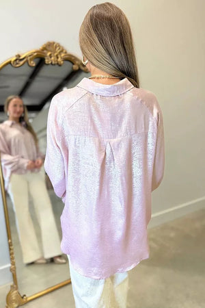 Long Sleeve Button Front Ruffle Cuffs Shirt option 4